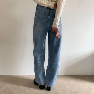 Wide-fit denim pants