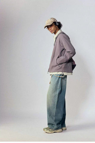 [Monterest] Washed Wide Leg Denim Pants