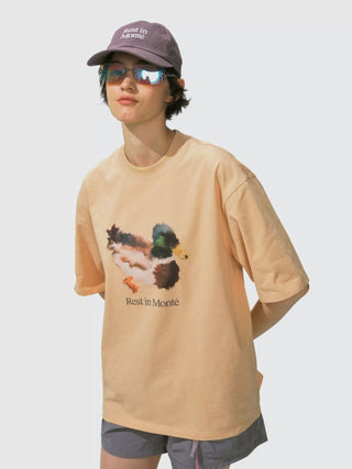 [Monterest] Ink Print Relaxed Fit Crewneck T-Shirt