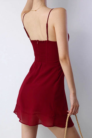 retro ruffle casual style dress