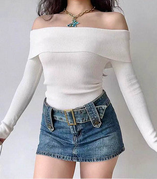 off-shoulder slim top