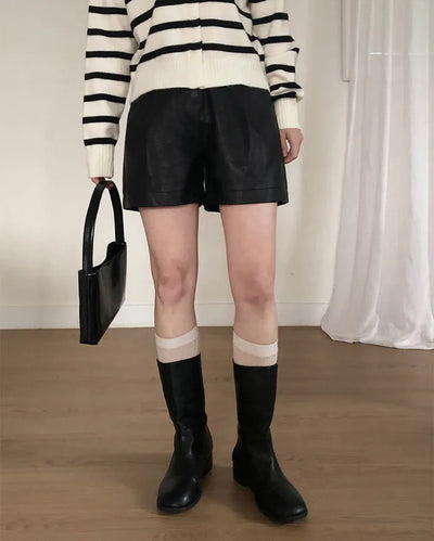 Modern Fit Leather Shorts