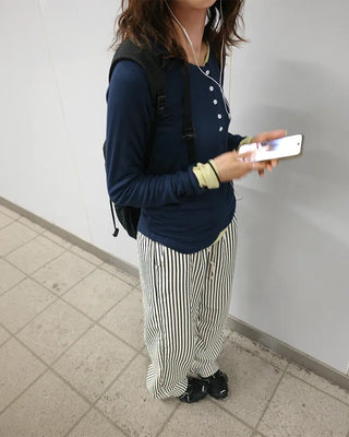 Cotton striped pants