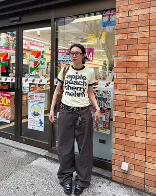 Non-faded herringbone denim pants