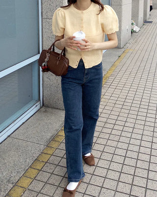 Elastic waist denim pants