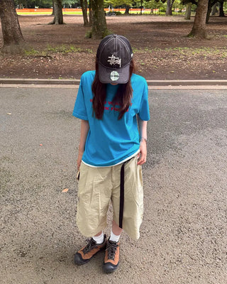 D-ring belt Bermuda shorts