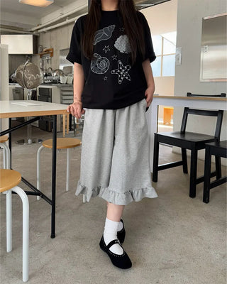 (Unisex) Printed Point Short-Sleeve T-Shirt