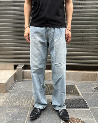 Washed wide-leg denim