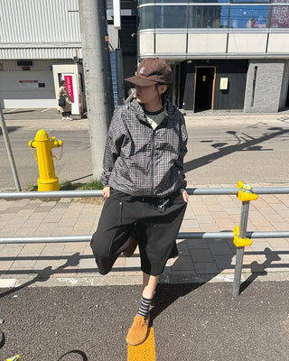 (UNISEX) Checkered Zip Hoodie