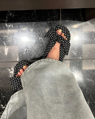 Big Ribbon Mule Sandals
