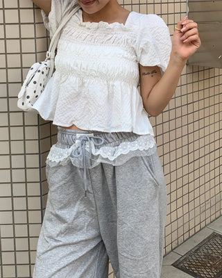 Smocking Shirring Blouse