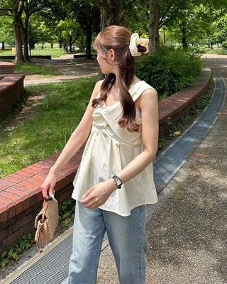 Asymmetrical Twist Bustier Blouse