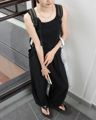 String Point Wide Easy Pants