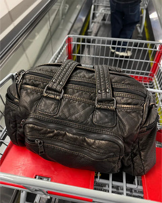 Vintage multi-pocket shoulder bag