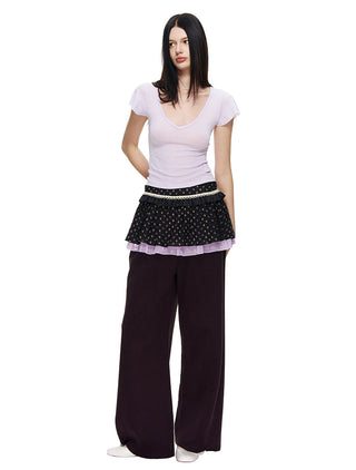 [NECY] Ditsy Dollhouse Lace Micro Skirt