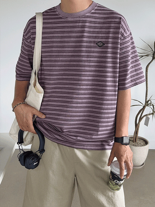 GREAT Pigment Sheer Stripe 1/2 T-shirt