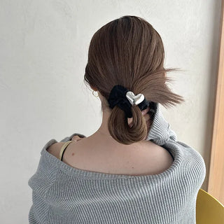 Silver Heart Scrunchie