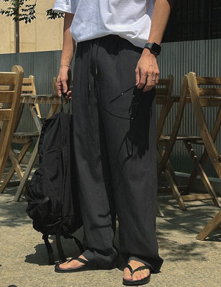 Cooling Elastic Waist RN Wide Pants (cool fabric)
