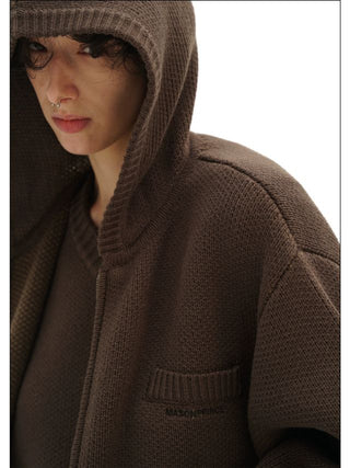 MASONPRINCE Wool Blend Hoodie Cardigan
