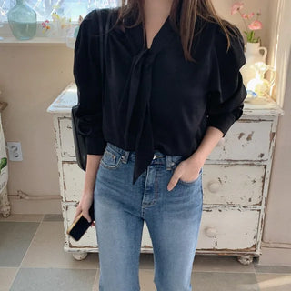 Tie blouse