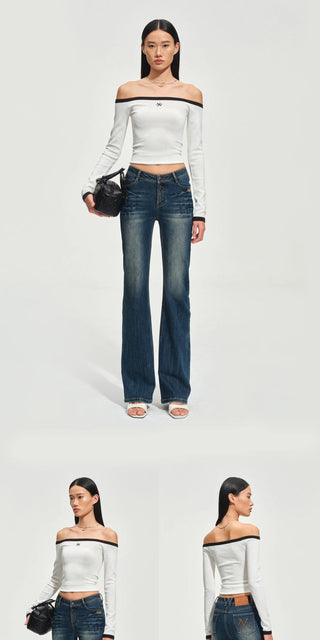 [NOTAWEAR] Wave Washed Slim Straight Jeans