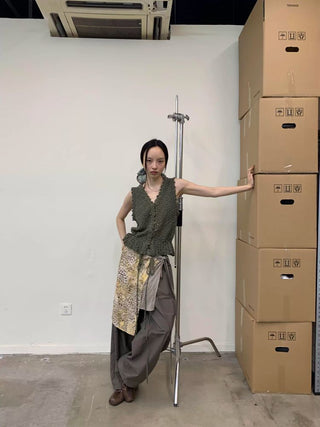 [NEVERSEEZ] Quick-Dry Wide Leg Parachute Pants