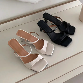 Double-strap sandals/slippers/mules/pumps/heels (3 colors)