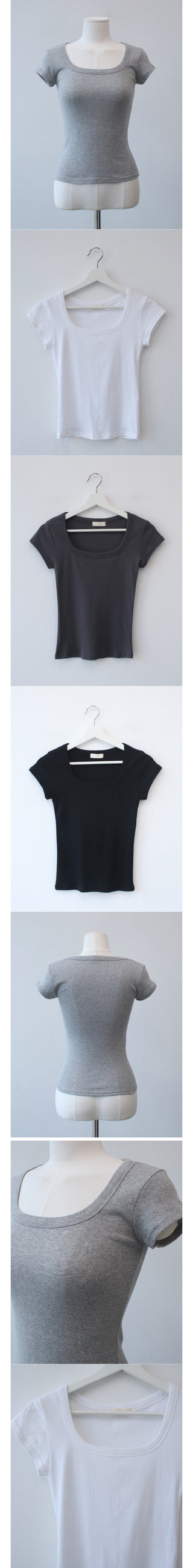 square neck silm T