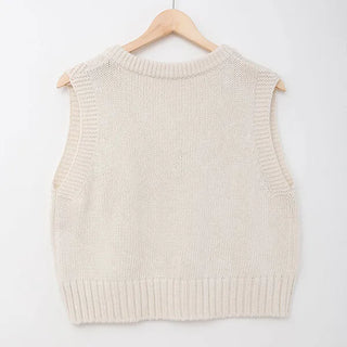 Basic semi-cropped knit vest
