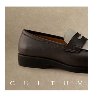 [CULTUM] Two-Tone Leather Penny Loafers