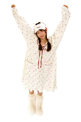 [Moromoro2] Rabbit Print Suede Pajama Gift  Set