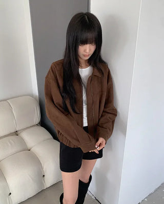 (Over 10,000 sold) (Unisex) Suede Blouson Jacket (4 colors)