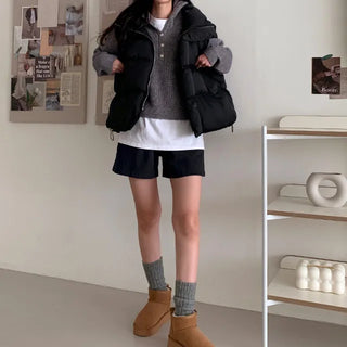 [3 colors] String Oversized Down Vest