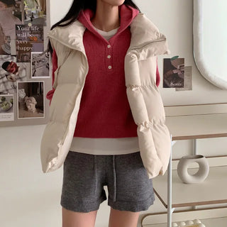 [3 colors] String Oversized Down Vest