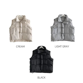 [3 colors] String Oversized Down Vest