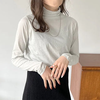 See-through turtleneck t-shirt