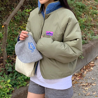 [3 colors] Bi-color reversible fleece dumble hoodie