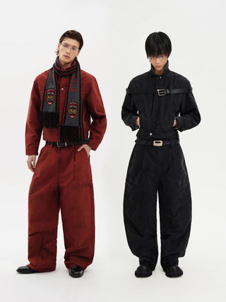 [MASONPRINCE] Washed Cotton Work Jacket & Pants Set