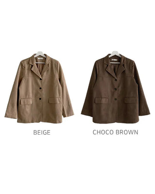 Oversized suede single jacket