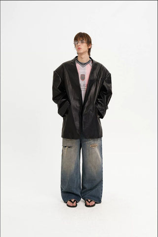 [MASONPRINCE] Distressed Wide Leg Jeans