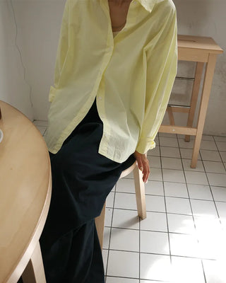 Basic long-sleeved cotton shirt