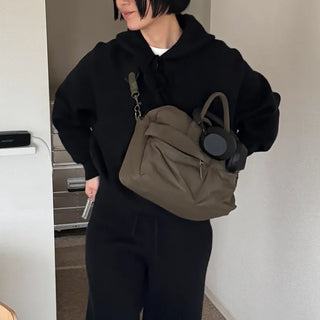 Simple knit hooded knit pants set