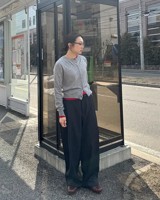 Striped wide slacks