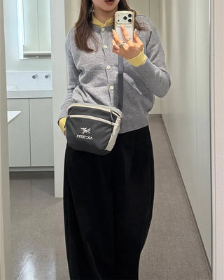 Hooded layered cardigan