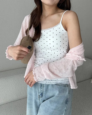 Dot lace point camisole