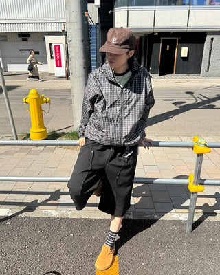 (UNISEX) Checkered Zip Hoodie