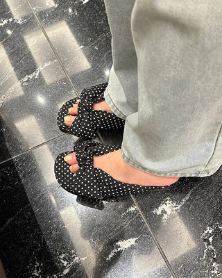 Big Ribbon Mule Sandals