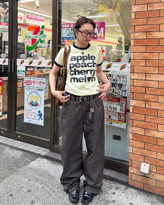 Non-faded herringbone denim pants
