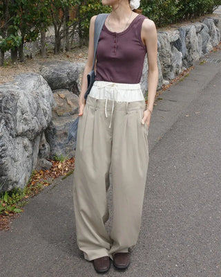 Layered Button Sleeveless