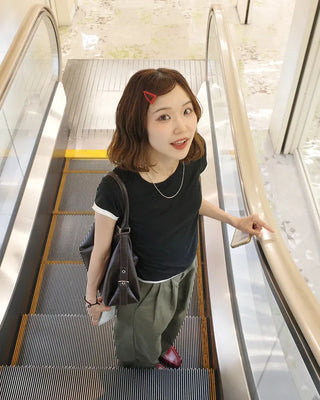 Layered short-sleeved T-shirt